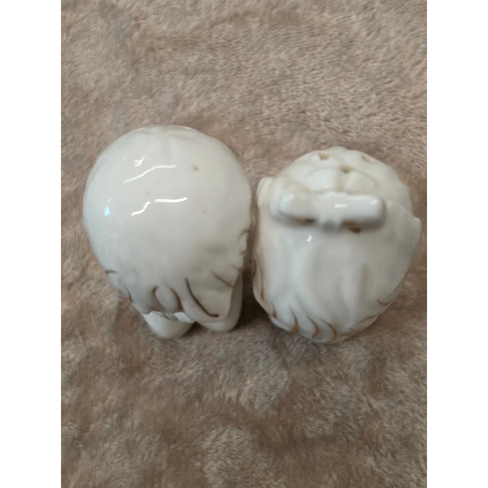 Vintage Praying Boy and Girl Salt and Pepper Shakers Ceramic Gold Gilt Japan